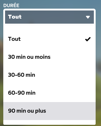 durée d'entrainement